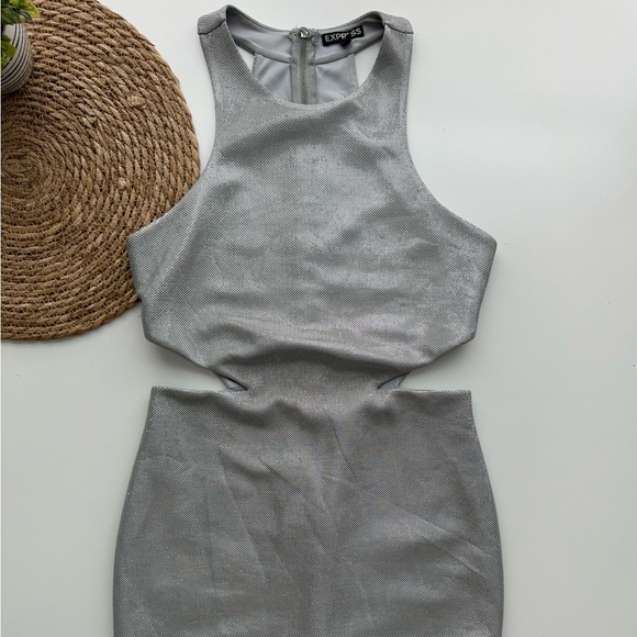 Express Silver Cutout Sheath Dress‎ Size 8 - Picture 3 of 11
